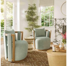 Paolo Mint Green Swivel Chair