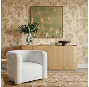 Curves Cream Performance Fabric Upholstered Swivel Accent Chair