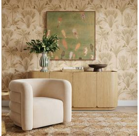 Curves Peach Performance Fabric Upholstered Swivel Accent Chair