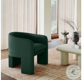Marla Forest Green Boucle Accent Chair