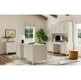 Towne White Double Pedestal Executive Desk