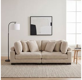 Traverse Beige 90" Loveseat