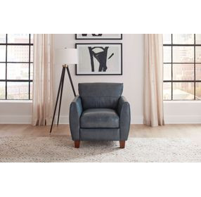 TerraTrek Ocean Blue Leather Upholstered Accent Chair