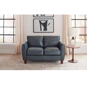 TerraTrek Ocean Blue Leather 58" Loveseat