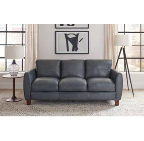 TerraTrek Ocean Blue Leather 82" Sofa