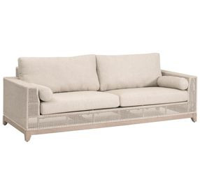 Tropez Beige Performance Fabric Outdoor 90" Sofa