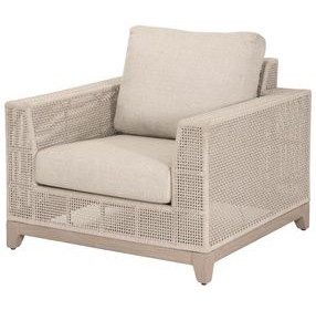 Tropez Beige Performance Fabric Outdoor Sofa Chair