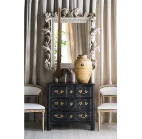 Tara Shaw French Ebonized Noir 3 Drawer Louis Xiv Nightstand