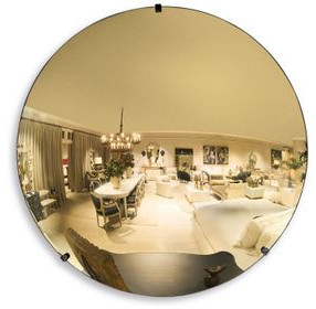 Tara Shaw Gold Round Rive Gauche Convex Wall Mirror
