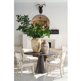 Tara Shaw Smokey Gray 54" Round Pontchartrain Dining Table