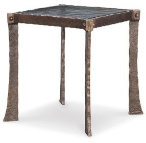 Tara Shaw Aged Bronze Square Voltaire Lamp Table