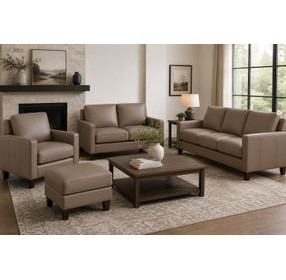 Arden Taupe Leather Living Room Set