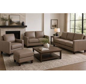 Arden Taupe Leather Living Room Set
