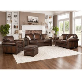 Danforth Caramel Leather Living Room Set