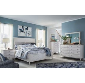 Echo Isles Sea Pearl and Driftwood California King Upholstered Panel Bed