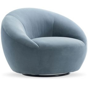 Rizz Blue Upholstered Swivel Accent Chair