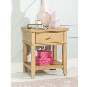 Todays Traditions Natural Hickory 1 Drawer Nightstand with USB Charging