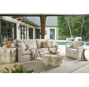 Azure White Concrete Free Form Cliffside Outdoor Accent Table