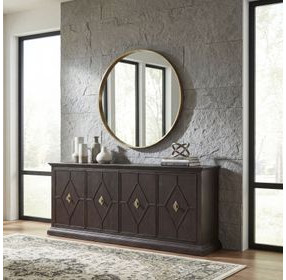 Harbor Drift Burnt Timber 4 Door Entertainment Credenza