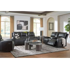 Glassmere Black Leather Reclining Living Room Set