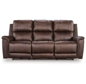 Beryton Espresso Leather Power Reclining Living Room Set