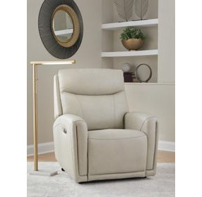 Casa Maria Bone Leather Auto Glide Power Recliner with Power Headrest and USB Charging