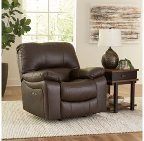 Leesworth Dark Brown Power Recliner