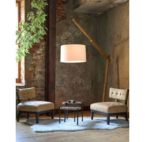 Archie Winchester Sandstone Leather Upholstered Accent Chair