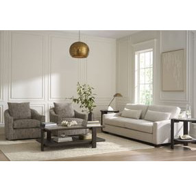 Ezra Sanello Ivory Upholstered Swivel Chair