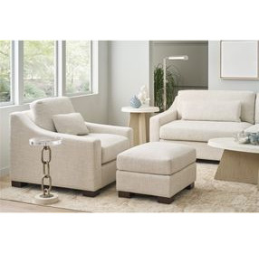 Brooklyn Monique Linen Performance Fabric Rectangular Ottoman