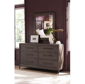 Montclair Embossed Cocoa 6 Drawer Dresser