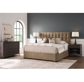Montclair Vail Toffee Leather King Upholstered Panel Bed