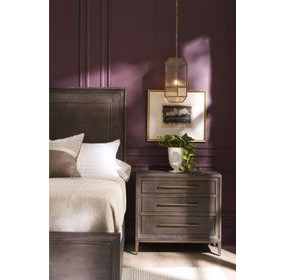 Montclair Embossed Cocoa 3 Drawer Nightstand with USB Charging