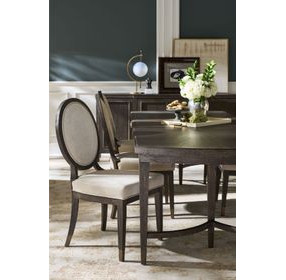 Montclair Silken Fog Upholstered Oval Back Side Chair Set of 2