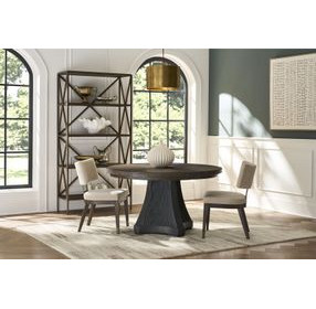 Montclair Cinder and Cocoa Extendable Round Dining Room Set