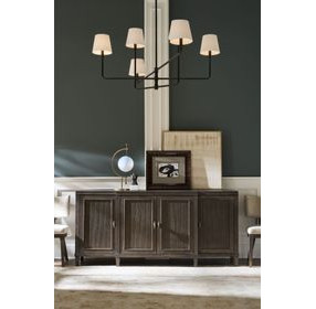 Montclair Cocoa 4 Reeded Door Credenza