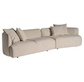 Kaia Rhine Sand 2 Piece Modular LAF Sectional Chaise with Pillows