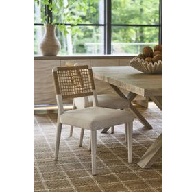 Oasis Shoreline and Nomad Snow Performance Fabric Dining Chair Set of 2