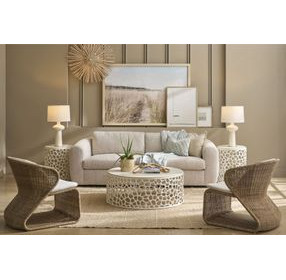 Oasis White Round Quartz Top Cocktail Table