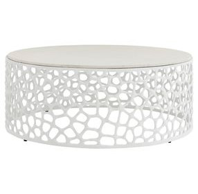 Oasis White and Quartz Top Occassional Table Set