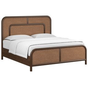 Verge Handcrafted Walnut Queen Woven Panel Bed