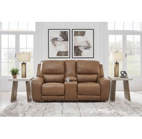 Spear Hill Caramel Leather 81" Zero Gravity Power Reclining Loveseat with USB Charging