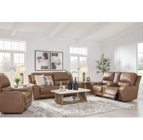 Spear Hill Caramel Leather Power Reclining Living Room Set