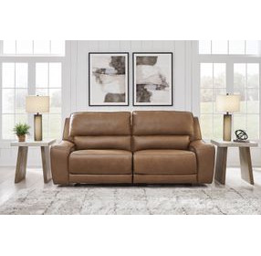 Spear Hill Caramel Leather 92" Zero Gravity Power Reclining Sofa with USB Charging