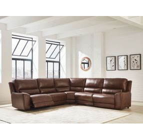 Spear Hill Canyon Leather 5 Piece Modular Power Reclining Sectional with USB Charging