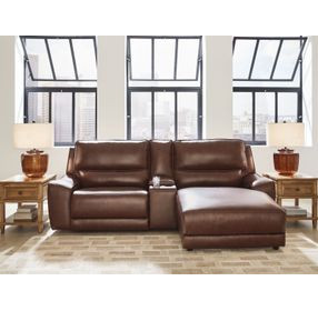 Spear Hill Canyon Leather 3 Piece Modular Power Reclining Sectional with RAF Chaise and USB Charging