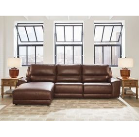 Spear Hill Canyon Leather 3 Piece Modular Reclining Sectional with LAF Chaise and USB Charging