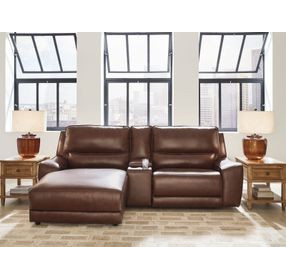 Spear Hill Canyon Leather 3 Piece Modular Power Reclining Sectional with LAF Chaise and USB Charging