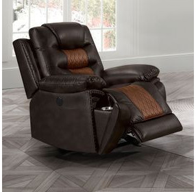 Nikko Brown Glider Power Recliner Power Footrest
