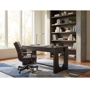 Commerce And Market Black Wood 3 Drawer Writing Home Office Set